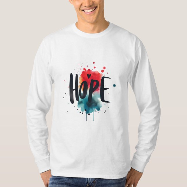 Camiseta Inspiração de Cores de Água de ESPERA Vibrante (Frente)