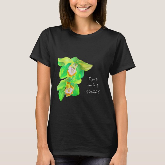 Camiseta Inspiração para a pop de arte moderna da orquídea (Frente)