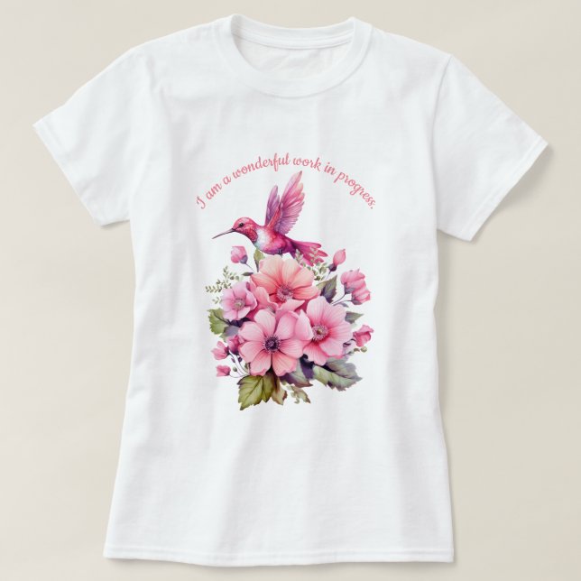 Camiseta inspiração para pássaros e flores (Frente do Design)