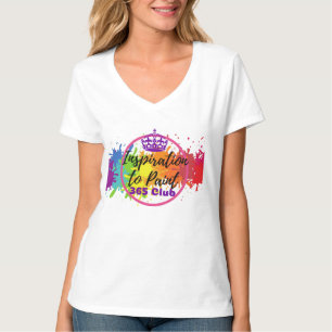 Camiseta Inspiração para pintar o V-Pescoço de 365 senho