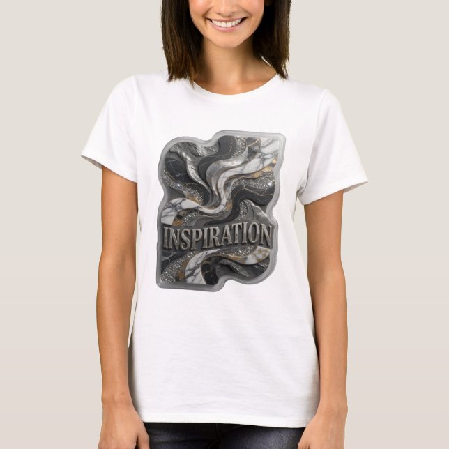 Camiseta INSPIRAÇÃO Slogan Prata Fresca (Frente)