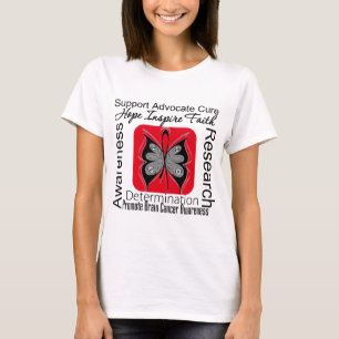 Camiseta Inspirações da borboleta do cancro cerebral
