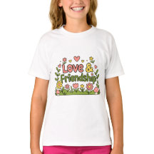 Camiseta inspirada em amor e amizade calorosos