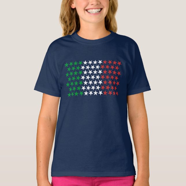 Camiseta Inspirado pela bandeira italiana. Edição das (Frente)