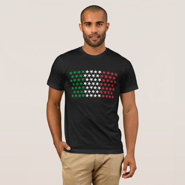 Camiseta Inspirado pela bandeira italiana. Edição das (Frente Completa)