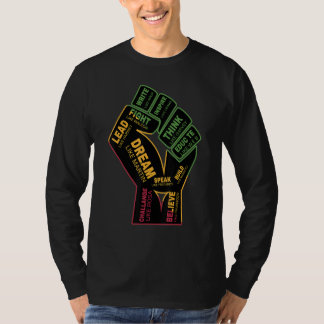 Camiseta Inspirador Líderes Pretos, Punho de Energia Preto