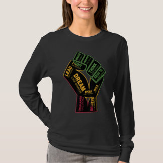 Camiseta Inspirador Líderes Pretos, Punho de Energia Preto