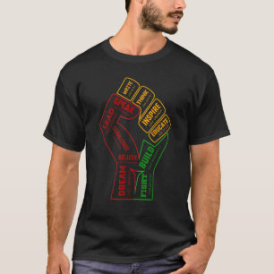 Camiseta Inspirador Líderes Pretos, Punho de Energia Preto