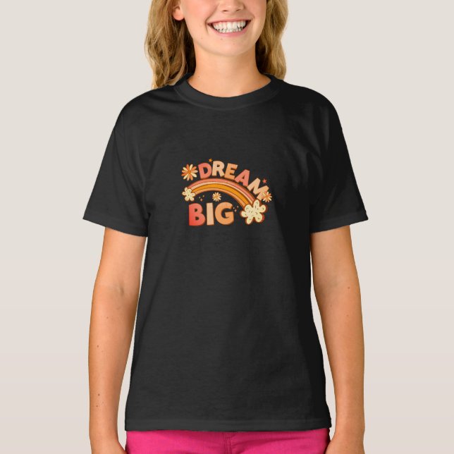 Camiseta Inspiradora Arco-Íris Floral Boho Sonhe G (Frente)