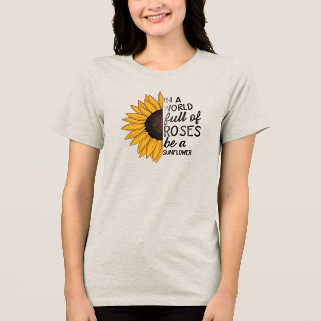 Camiseta Inspiradora com Citação de Girassol (Frente)