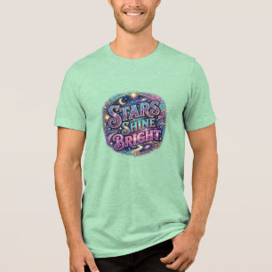 Camiseta Inspiradora com Estrelas Brilhantes