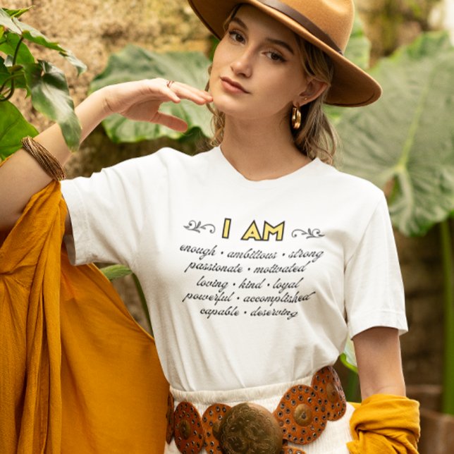 Camiseta Inspiradora de Afirmações Eu Sou (Criador carregado)
