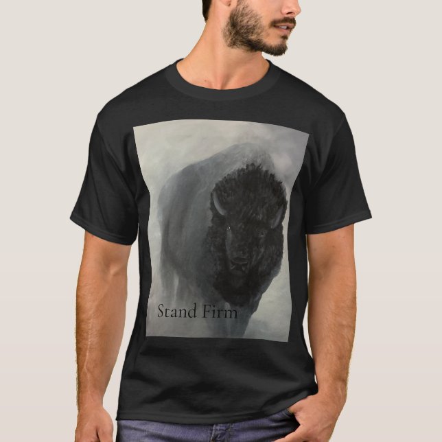 Camiseta Inspiradora Stand Firm Bison (Frente)