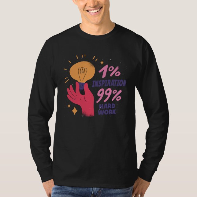 Camiseta Inspiration And Hard Work Lightbulb Bright Percent (Frente)