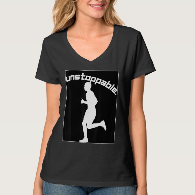 Camiseta Inspirational Graphic for Runners Unstoppable Work (Frente)