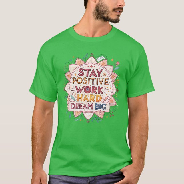 Camiseta Inspirational Mandala with Motivational Quotes fri (Frente)