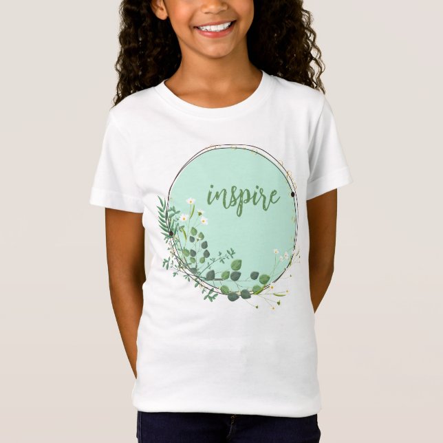 Camiseta Inspire Com Quadro Botânico Floral (Frente)