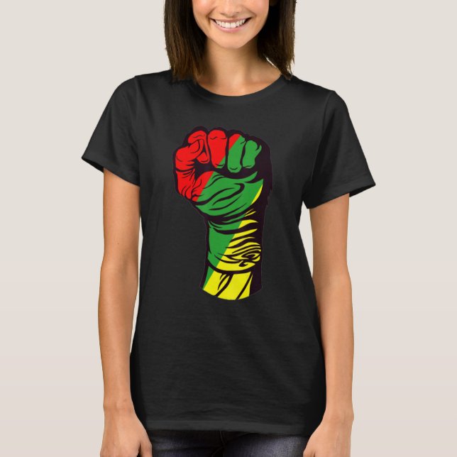 Camiseta Inspiring Black Leaders Power Fist Hand Black Hist (Frente)