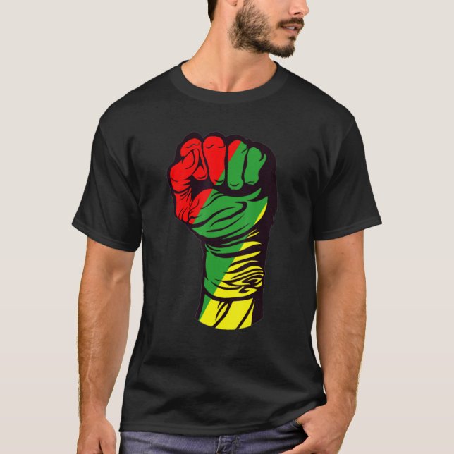 Camiseta Inspiring Black Leaders Power Fist Hand Black Hist (Frente)