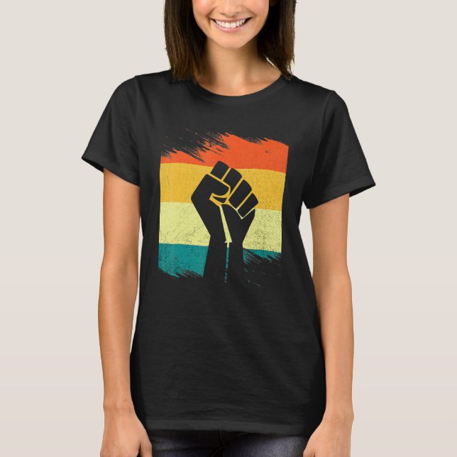 Camiseta Inspiring Black Leaders Power Fist Hand Black Hist (Frente)
