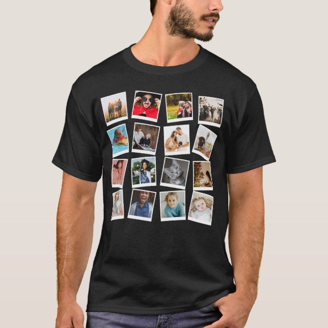 Camiseta instagram personalizado Colagem de fotos moderna (Frente)