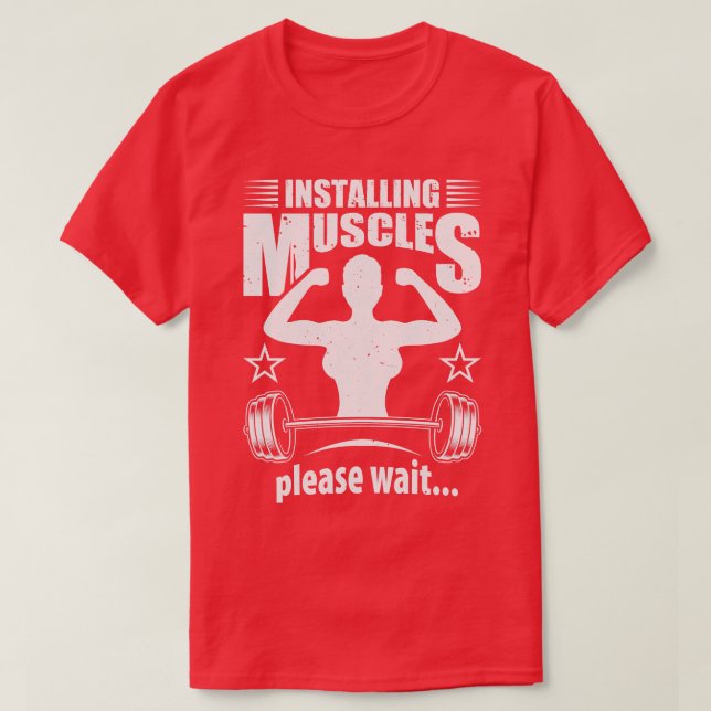 Camiseta Instalação de músculos Bodybuilder Gym Malhação 12 (Frente do Design)