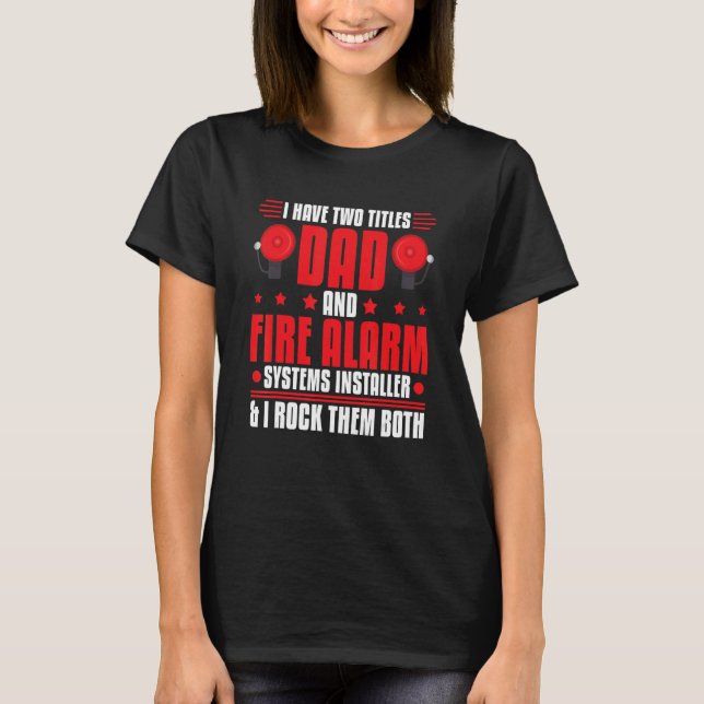 Camiseta Instalação do alarme de incêndio da Mens (Frente)