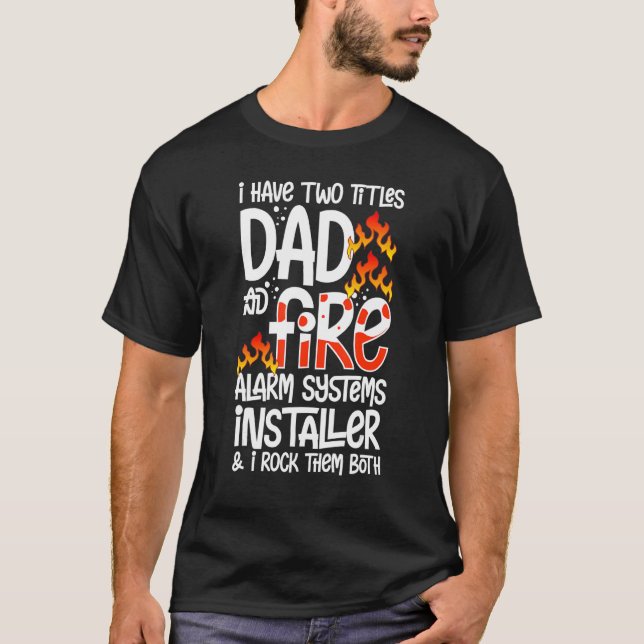 Camiseta Instalação do alarme de incêndio da Mens (Frente)