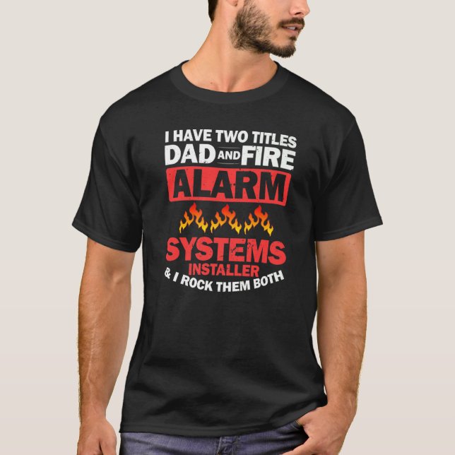 Camiseta Instalação do alarme de incêndio da Mens (Frente)