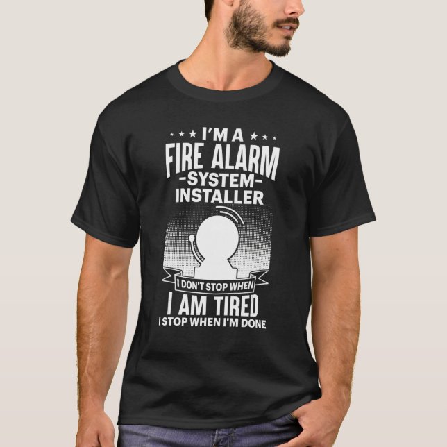Camiseta Instalação do alarme de incêndio Instalação do téc (Frente)