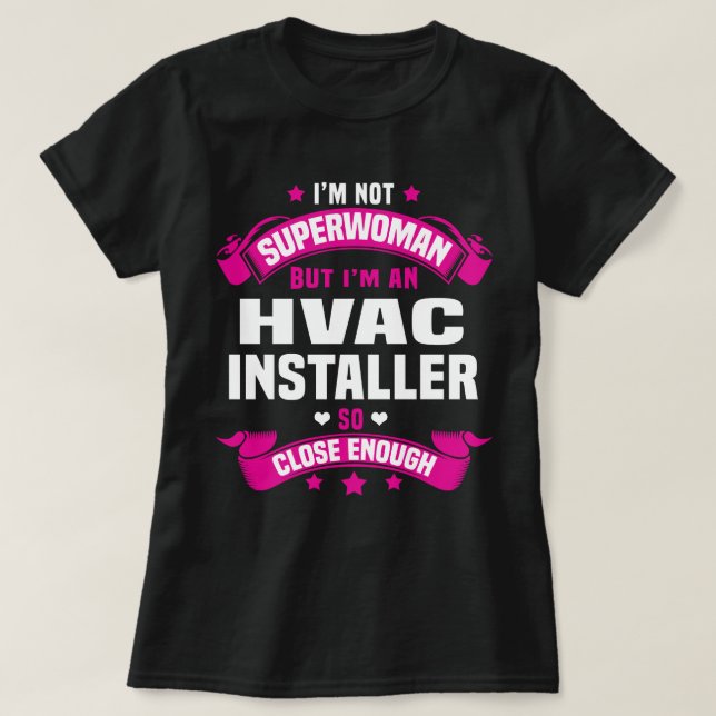 Camiseta Instalador de HVAC (Frente do Design)