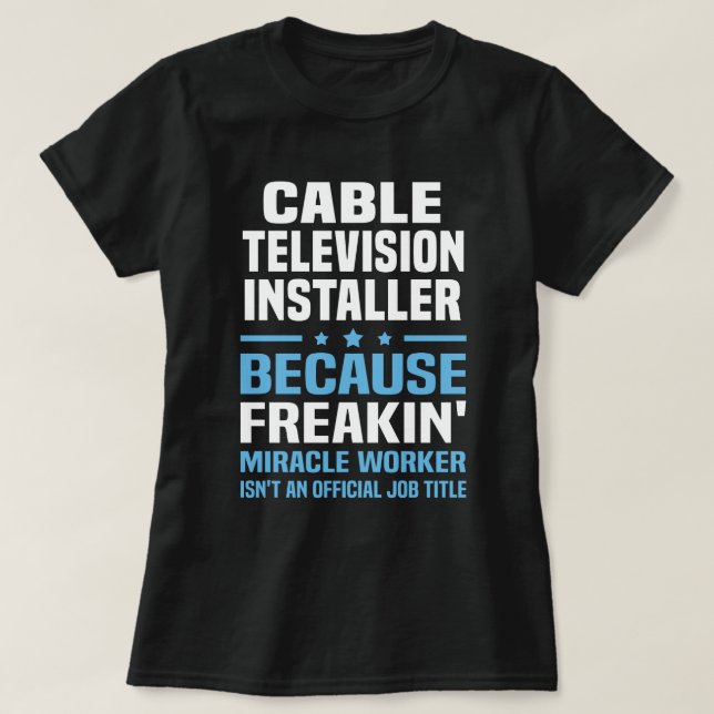 Camiseta Instalador de TV a cabo (Frente do Design)