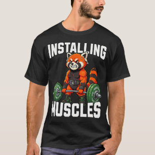 Camiseta Instalando Músculos Ginásio de Levantamento de Pes