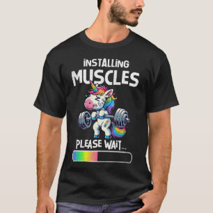Camiseta Instalando Músculos Halterofilismo Divertido Unicó