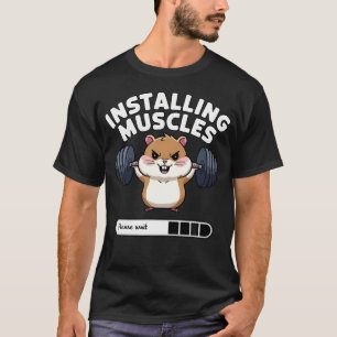 Camiseta Instalando Músculos Por Favor Aguarde Hamster Dive