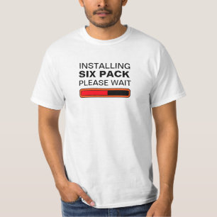 Camiseta Instalando seis blocos espere por favor