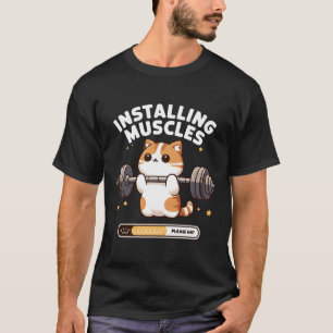 Camiseta Instale Músculos, Por Favor, Aguarde Com Engraçado