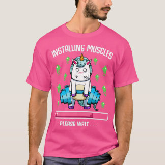 Camiseta Instale Músculos, Por Favor, Aguarde Um Engraçado