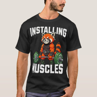 Camiseta Installing Muscles Red Panda Weightlifting Gym