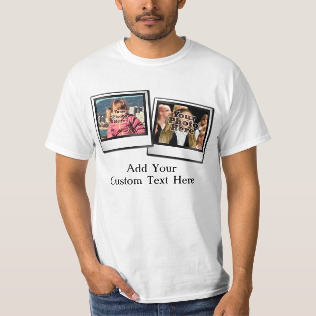 Camiseta Instantâneo de Montagem de Fotografias com 1 Legen (Frente)