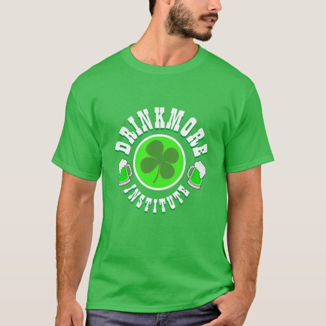 Camiseta INSTITUTO Dia de São Patrício Mens Fashion DRINKMO (Frente)