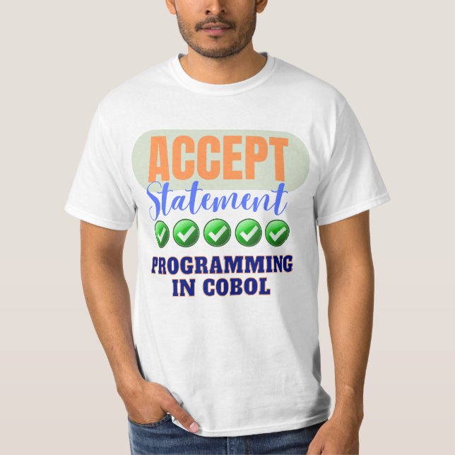 Camiseta Instrução Cobol Programing With Accept (Frente)