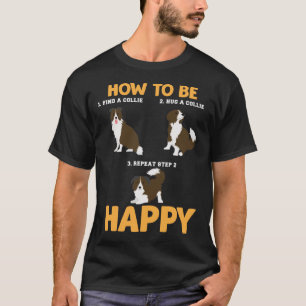 Camiseta Instrução de Felicidade para Cão Abraço Collie