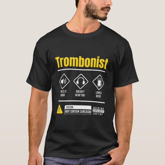 Camiseta Instrução Do Jogador De Trombone Usa Para O Trombo (Frente)