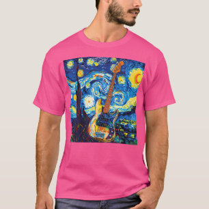Camiseta Instrução Guitarra Sob A Noite Estrelada Do Céu Su