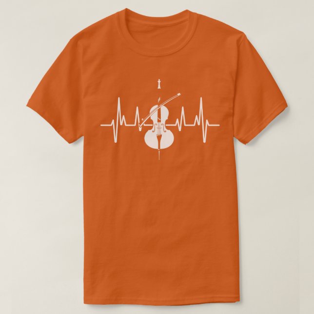 Camiseta Instrução Musical Heartbeat Cello (Frente do Design)