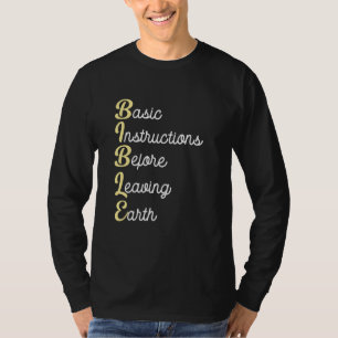 Camiseta Instruções básicas de bíblia antes de deixar a Ter