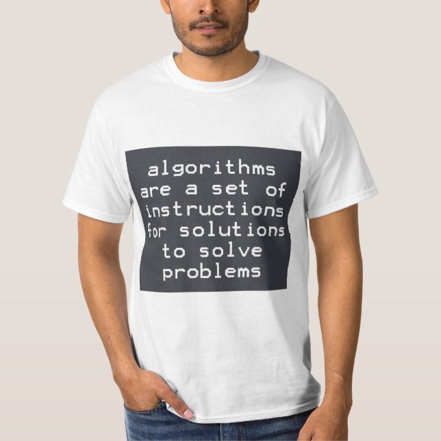 Camiseta Instruções de Algoritmos Soluções Resolver Problem (Frente)