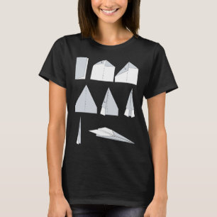 Camiseta Instruções de avião de papel tecnologia de dobrage