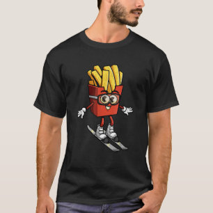 Camiseta Instruções de Esqui de Batata Frita Francesa Engra